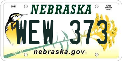 NE license plate WEW373