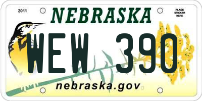 NE license plate WEW390