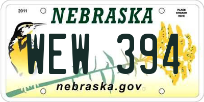 NE license plate WEW394