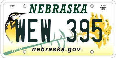NE license plate WEW395