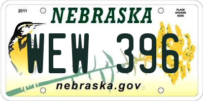 NE license plate WEW396