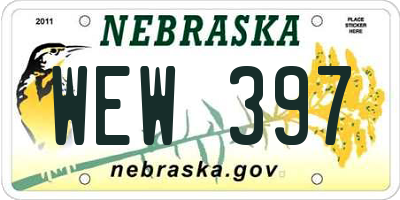 NE license plate WEW397