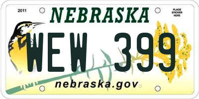 NE license plate WEW399