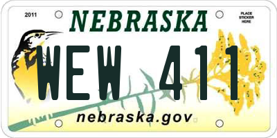 NE license plate WEW411