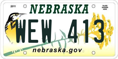 NE license plate WEW413