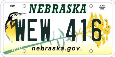 NE license plate WEW416