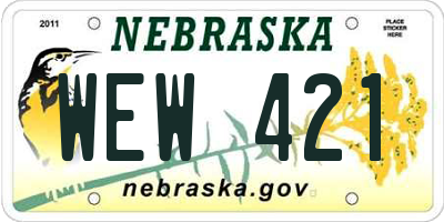 NE license plate WEW421