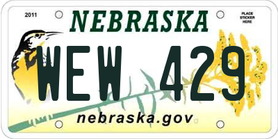 NE license plate WEW429