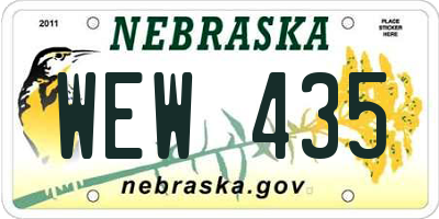 NE license plate WEW435