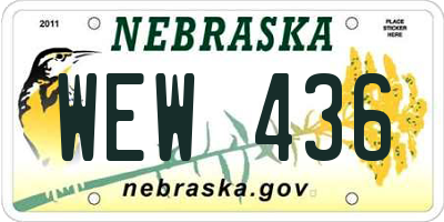 NE license plate WEW436