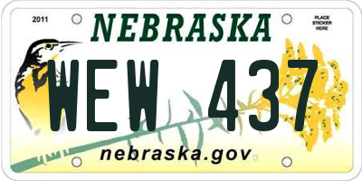NE license plate WEW437