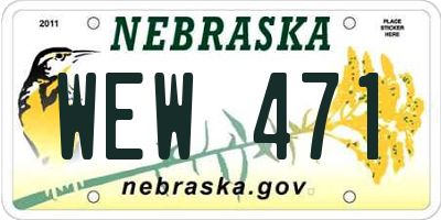 NE license plate WEW471