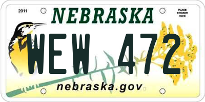 NE license plate WEW472