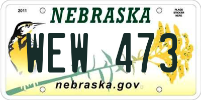 NE license plate WEW473