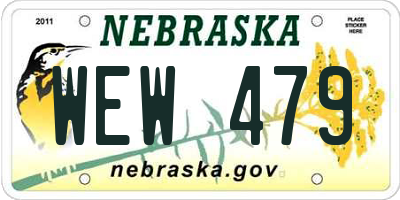 NE license plate WEW479