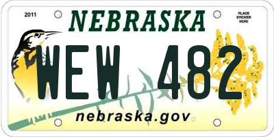 NE license plate WEW482