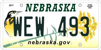 NE license plate WEW493