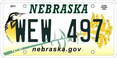 NE license plate WEW497