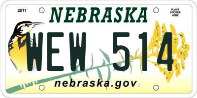 NE license plate WEW514