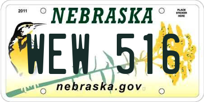 NE license plate WEW516