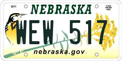 NE license plate WEW517