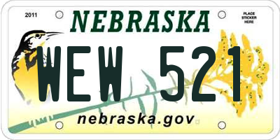 NE license plate WEW521