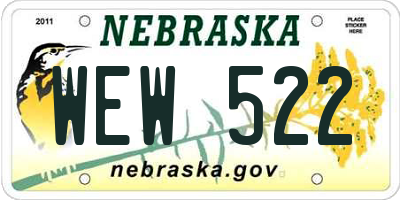 NE license plate WEW522