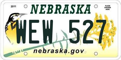 NE license plate WEW527