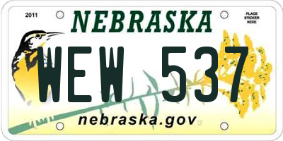 NE license plate WEW537