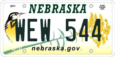 NE license plate WEW544