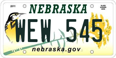 NE license plate WEW545
