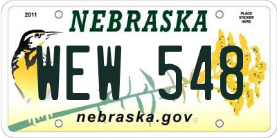 NE license plate WEW548