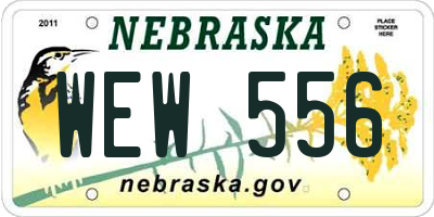 NE license plate WEW556
