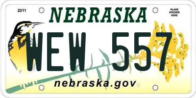 NE license plate WEW557
