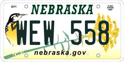 NE license plate WEW558