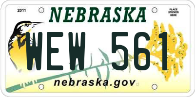 NE license plate WEW561