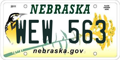 NE license plate WEW563