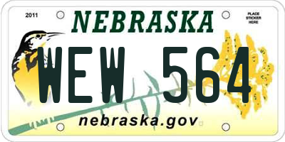 NE license plate WEW564