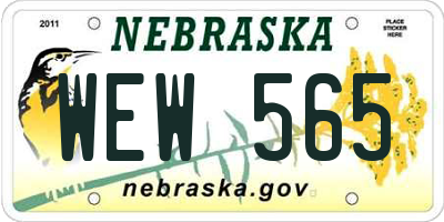 NE license plate WEW565