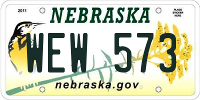 NE license plate WEW573