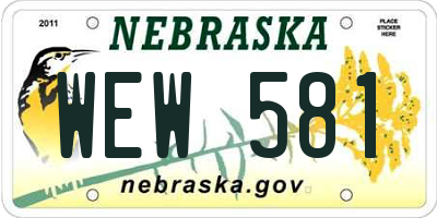 NE license plate WEW581