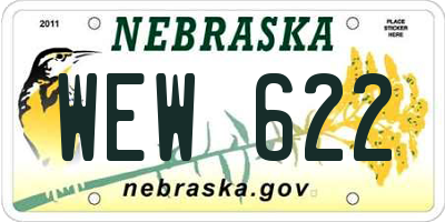 NE license plate WEW622