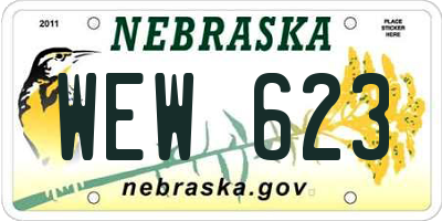 NE license plate WEW623