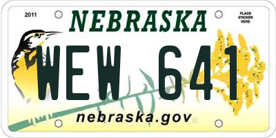 NE license plate WEW641