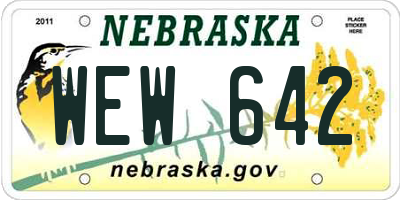 NE license plate WEW642