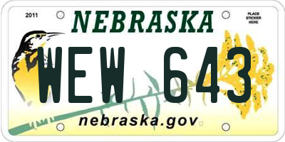 NE license plate WEW643