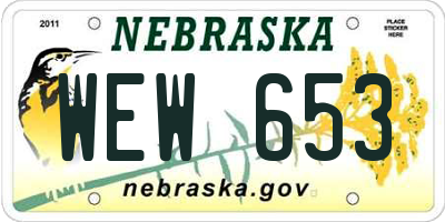 NE license plate WEW653