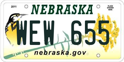 NE license plate WEW655