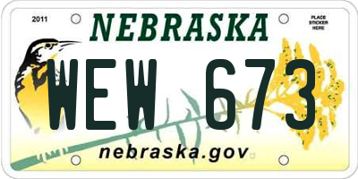 NE license plate WEW673