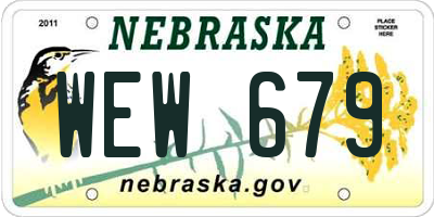 NE license plate WEW679